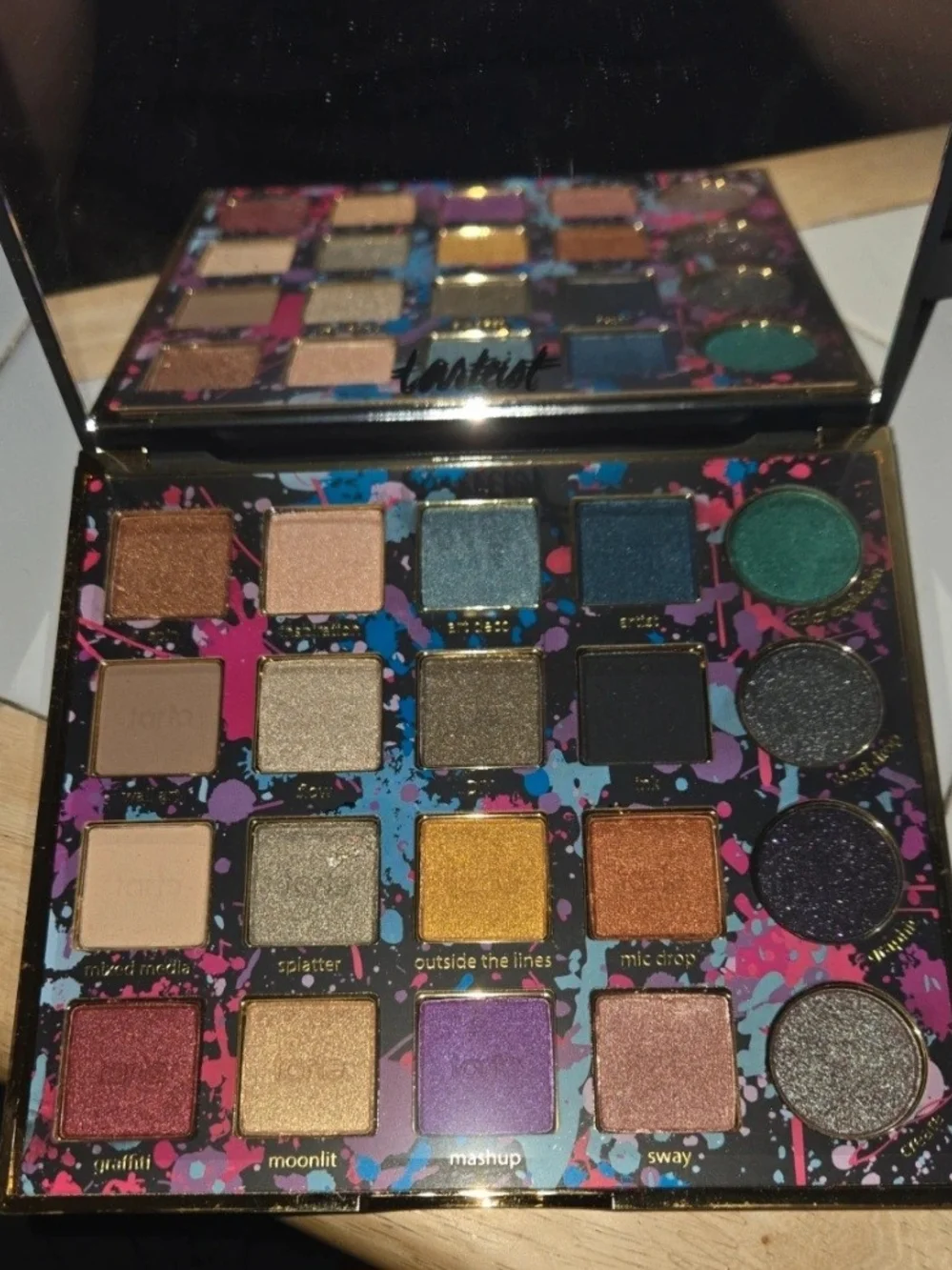 tarteist PRO REMIX Eyeshadow Palette – Pink, Teal, Blue, Purple Splatter Design